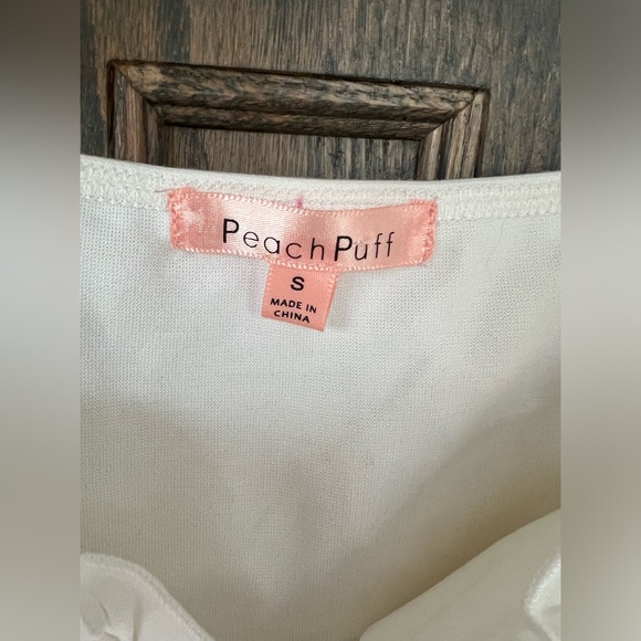 White Peplum Quarter Sleeve Top - Picture 4 of 7